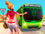 Táxi de ônibus de passageiros o uso de simulador